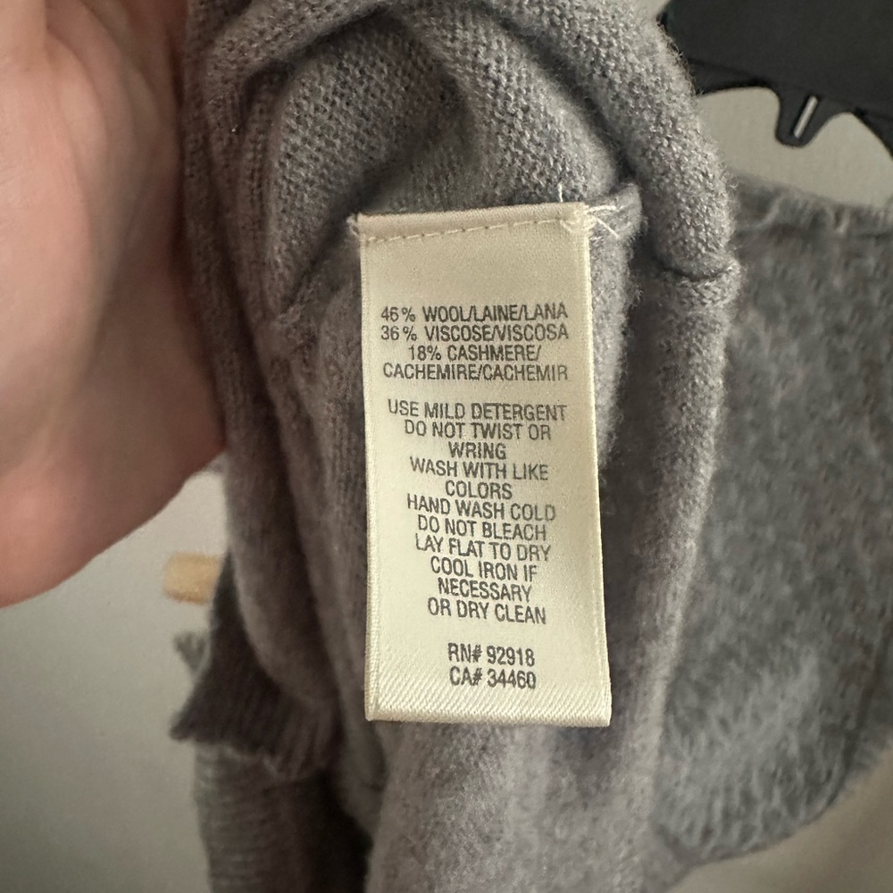 Juicy Couture Y2K Gray Babydoll knit Sweater Top Wool and Cashmere - size S - Picture 6 of 7